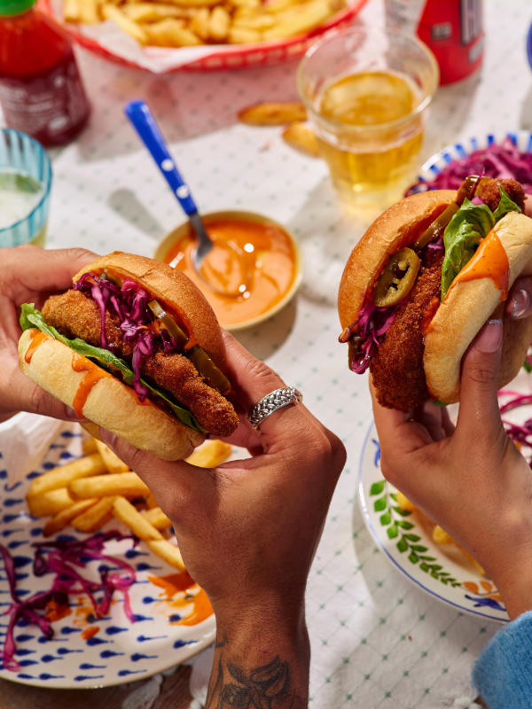 Fried chicken burgers
